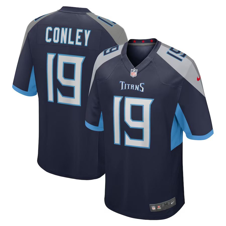 Men Tennessee Titans #19 Chris Conley Nike Navy Home Game Player NFL Jersey->tennessee titans->NFL Jersey